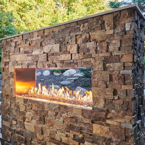 The Outdoor GreatRoom Company Linear Ready to Finish See-Through Fireplace (RSTL-40MLP), Spark Ignition, 40-Inch, Propane