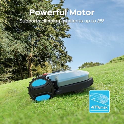 Robotic Lawn Mower, Smart Robot Lawnmower with Obstacle Avoidance, Scheduled Cutting, Self-Charging, Height Adjustment, Ideal for Small to Medium Lawns (Up to 4300 sq.ft)