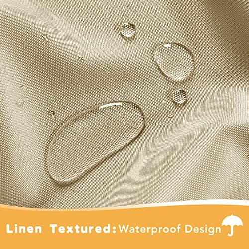 HolidayIdeas Outdoor Curtains for Patio Waterproof, 4 Panels - 54 x 84 Inch - Privacy Protection & Light Filtering Curtains Cream Grommet Outside Curtains for Porch, Gazebo, Pergola, Backyard