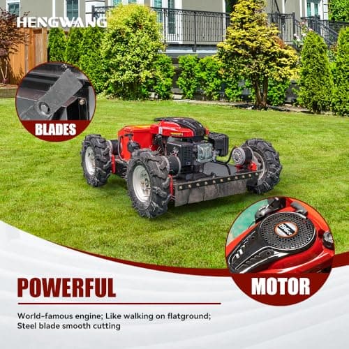 Remote Control Lawn Mower Electric Start 30° Climbing Four-Wheel Drive All Terrain Grass Cutter Yard Mower (HW-196-55JY)