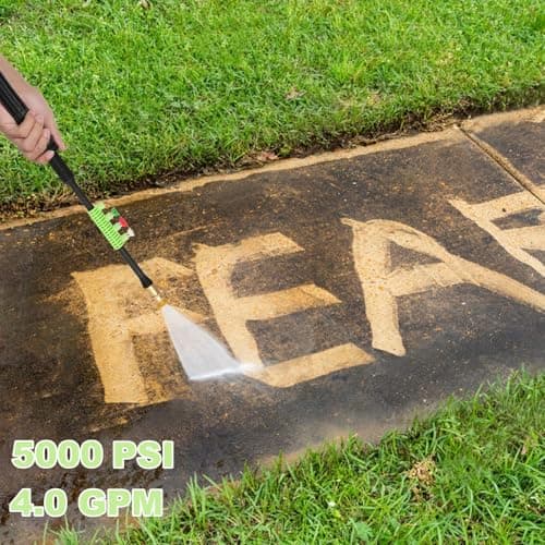 Electric Pressure Washer, 5000PSI 4.0GPM Heavy Duty Power Washer with 33 FT Extension Hose, 4 Quick Connect Nozzles and Foam Cannon for Cars/Fences/Driveways/Patios/Home Cleaning, Green