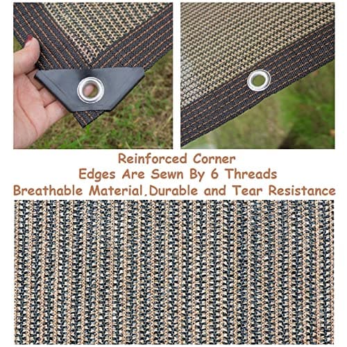 Shade Sail Sun Shade Cloth 9'9"x9'9" Rectangle Outdoor Canopy Outside Sunshade Awning Cover Privacy Screen Net UV Block for Patio Pergola Gazebo Porch Backyard Lawn Garden Outdoor Activities