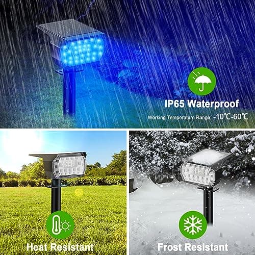 LANSOW Solar Spot Lights Outdoor Color Changing, [7 Modes/8 Pack] Christmas Landscape Spotlights, Solar Lights Outdoor Waterproof, Solar Powered Flood Lights for Outside Yard Garden Pathway