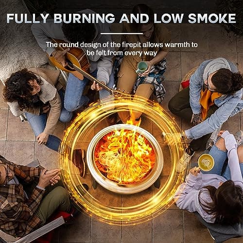 BALI OUTDOORS 22 inch Smokeless Firepit Outdoor, Outdoor Fire Pit Patio with Ash Pan, Portable Fire Pit Wood Burning