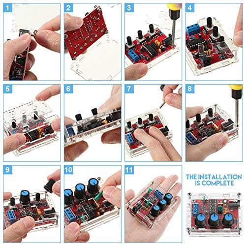 Signal Generator Kit, XR2206 Precise Function Signal Generator Frequency Module DIY Kit Sine Triangle Square Output Adjustable 1Hz-1MHz, 9-12V Direct Current Input(1 Piece)