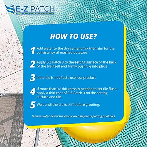 3 Pool Tile Thinset Cement for Repairs - Color Adjustable Pool Tile Adhesive (1 lb)