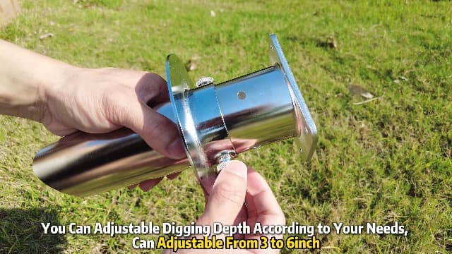 Grass Plugger Tool with Adjustable Digging Depth from 3 to 6 Inch Bulb Planter with Long Handle Plug Cutter Bulb Transplanter Tool for Plants Digging Holes, Repair of Turf, Transplant Seedling