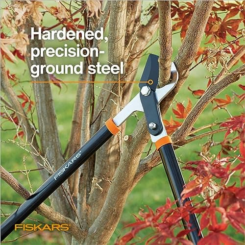 Fiskars 28-Inch Power-Lever Garden Bypass Lopper and Tree Trimmer, Sharp Precision-Ground Steel Blade for Cutting Branches up to 1.75-Inch Diameter