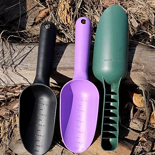 Plastic Garden Shovel Plant Hand Trowels 3 Pack Soil Planting Digging Transplanting Multi-Function Beach Sand Pet's Food Scoop Garden Tools