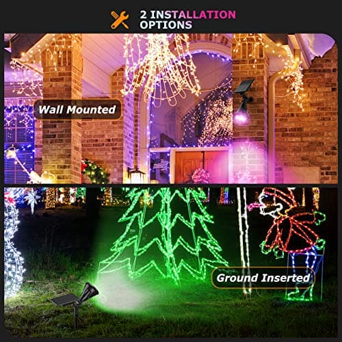 Solar Color Spot Lights Outdoor,21 LEDs Color Changing Solar Outdoor Lights,IP67 Waterproof RGB Multicolor Yard Solar Spotlights Auto On/Off for Pathway Garden Pool Patio Tree,2 Pack