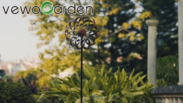 VEWOGARDEN 360° Outdoor Wind Spinner, Wind Sculpture Spinner with Metal Stake, Yard Art Decor for Patio, Lawn & Garden 63 * 13