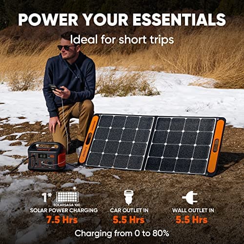 Jackery Solar Generator Explorer 500, 518Wh Portable Power Station Mobile Lithium Battery Pack with 1xSolarSaga 100 for RV Road Trip Camping, Outdoor Adventure