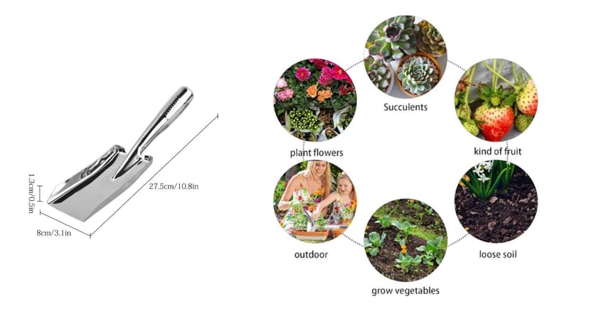 Garden Shovel Trowel Hand Shovels, Stainless Steel Gardening Tools for Transplanting Weeding Moving and Smoothing Digging Planting (3)