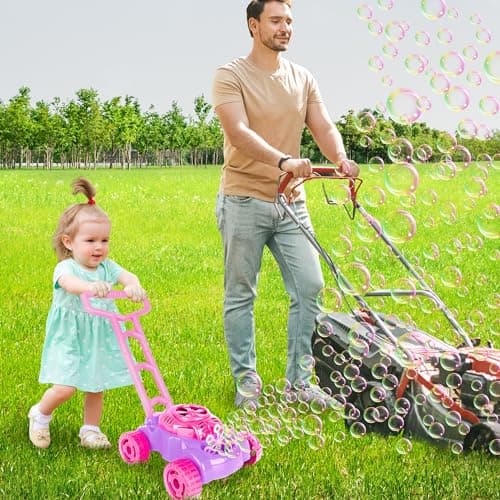ArtCreativity Bubble Lawn Mower for Toddlers 1-3, Kids Bubble Machine for 1-Year-Old Girl Gifts, Summer Outdoor Push Gardening Toys for Kids Age 1 2 3+ Birthday Gifts for Preschool Girls