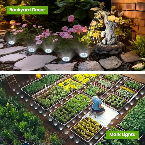 Mini Solar Ground Lights, 12 Pack Solar Powered Pathway Lights, Warterproof Outdoor Light for Garden, Driveway, Walkway, Backyard, Patio (Cool White)