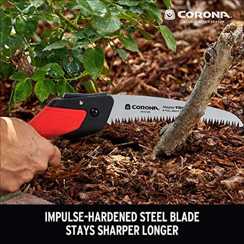Corona Tools 7-Inch RazorTOOTH Folding Saw | Pruning Saw Designed for Single-Hand Use | Curved Blade Hand Saw | Cuts Branches Up to 3" in Diameter | RS16120