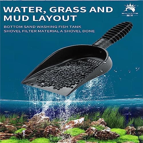Aquariums Gravel Sand Shovel Fish Tanks Cleaning Tool with Ergonomic Handle Aquariums Cleaning Scooper Sifter Cleaner