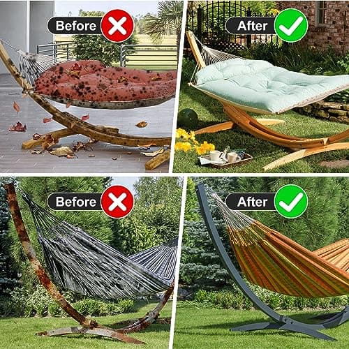 Waterproof Hammock Cover, Sun Rain UV Dust Snow Protection with Windproof Straps & Soft Cotton Lining for 55 inch Spreader Bars