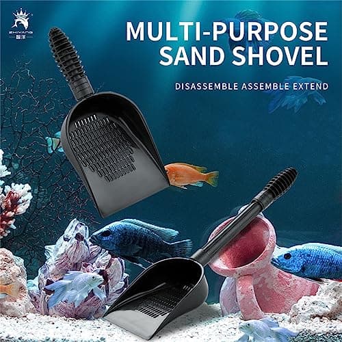 Aquariums Gravel Sand Shovel Fish Tanks Cleaning Tool with Ergonomic Handle Aquariums Cleaning Scooper Sifter Cleaner