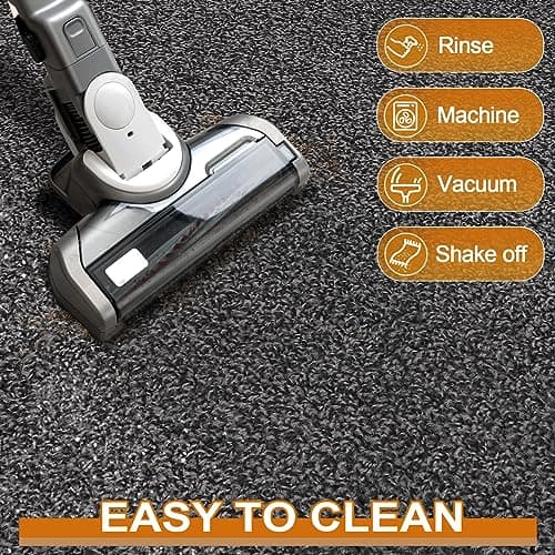 Mibao Front Door Mat, Dirt Trapper Welcome Mat for Outdoor Indoor, Non-Slip Waterproof Doormat, Durable Machine Washable Low Profile Entry Rug for Back Door Outside Patio Porch, 32" x 20", Grey