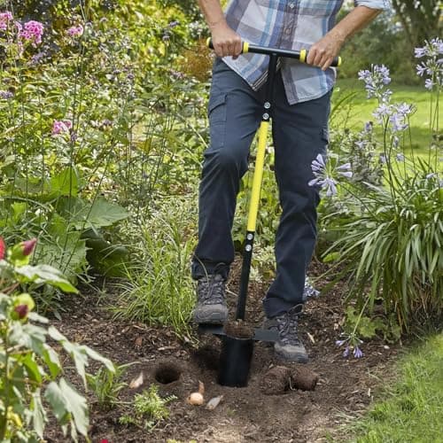 Jardineer 2PCS Bulb Planter Tools Set, Long Handle Garden Transplanter and Small Bulb Planting Tool with Deep Marker, Ideal for Planting Bulbs, Seedlings, Flowers & Vegetables