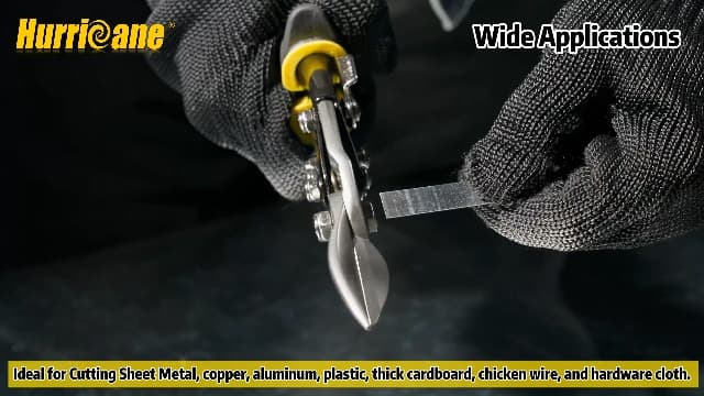 HURRICANE 10 Inch Aviation Tin Snips, Heavy Duty Metal Cutter Shears for Cutting Sheet Metal, Straight Cut, Chrome Vanadium Steel