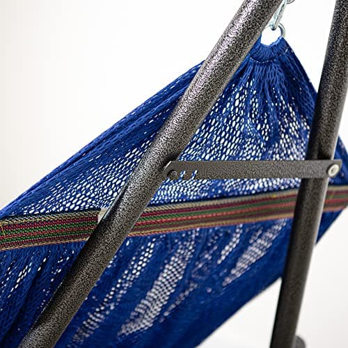 Best Home Fashion Hammock with Collapsible Steel Stand & Carrying Case, Portable & Adjustable, Perfect for Camping Beach Summer Patio, EZ Daze Foldable Hammock with Stand - Navy