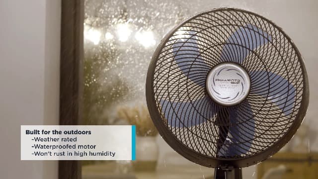 Rowenta, Pedestal Fan, Extreme Outdoor Fan with Remote, 65 Inches, Ultra Quiet Fan, Oscillating, Portable, 3 Speeds, Digital Control, Black, Ourdoor, VU4510