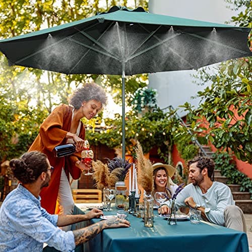 Misting Cooling System, 82FT (25M) Misting Line + 30 Brass Mist Nozzles + Brass Adapter(3/4") for Patio Garden Greenhouse