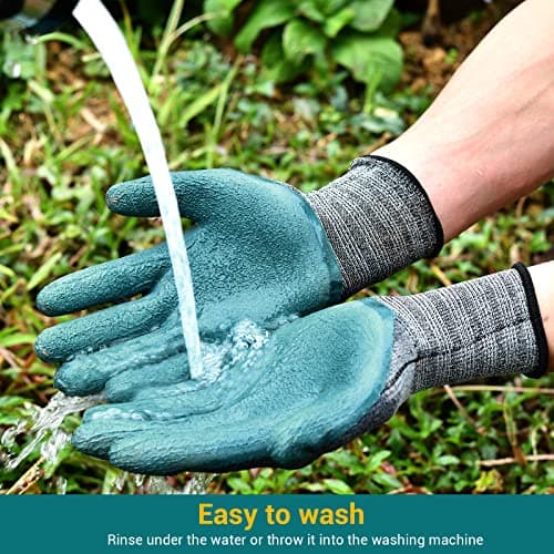 DOFOWORK Gardening Gloves - 6 Pair Gardening Gloves for Women/Men, Breathable Natural Latex Garden Gloves with Grip