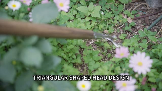 Haliaeetus Triangle Hoe, 60'' Scuffle Hoe for Keeping Your Back from Tiring Out, Weeding Just in Push-Pull Motion, Rogue Hoe with Triangle Head for Quickly Clear Out a lot of Weeds from All Direction