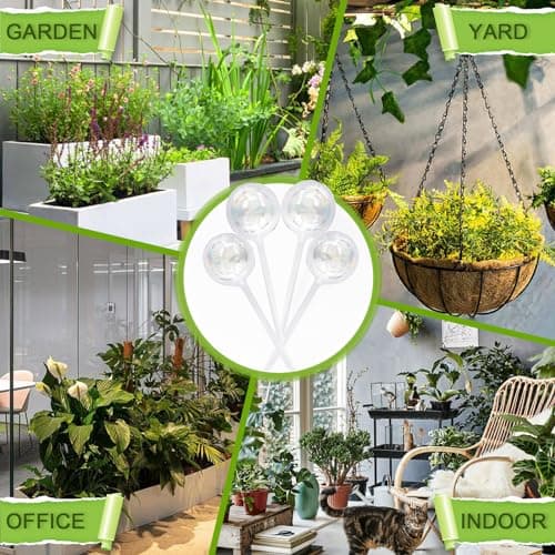 4 Pcs Plant Watering Globes,Rainbow Gradient Glass Watering Devices,Self Watering Planter Insert Plant Accessories for Indoor,Outdoor,Flowerpot,Hanging Plants,Home Garden,8.7" L×2.8" D