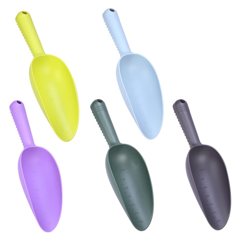 Angoily Garden Shovel, 5PCS Shovels for Digging with Mark, Plastic Soil Scoop Colorful Soil Shovel Trowel Garden Tool, Gardening Shovel, Hand Shovel, Cultivating Planting Shovel Gardening Tool
