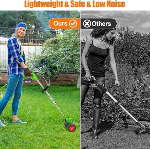 Cordless Weed Wacker Electric Weed Wacker Battery Powered with 21V 4.0Ah Battery Operated Grass Trimmer 3 in 1 Weed Trimmer Lawn Edger Brush Cutter for Lawn Garden Pruning Trimming