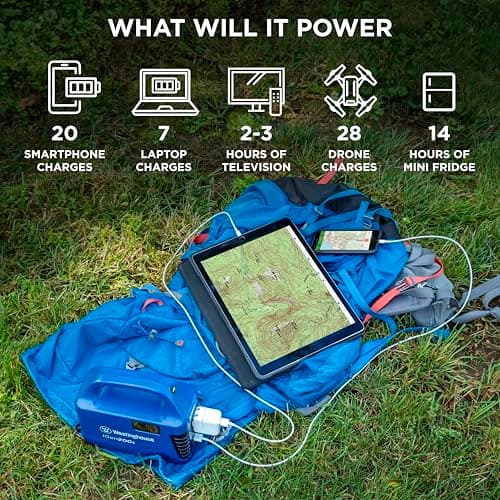 Westinghouse 194Wh 300 Peak Watt Portable Power Station & Solar Generator, Modified Sine Wave AC Outlet, Backup Lithium Battery for Camping, Home, Travel, Indoor/Outdoor Use (Solar Panel Not Included)