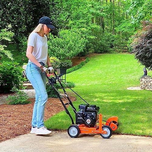 Yard Force YF7302 79cc 4-Cycle Gas Powered Edger with 9” Heavy-Duty Steel Blade, Adjustable Depth Lever and Folding Handle