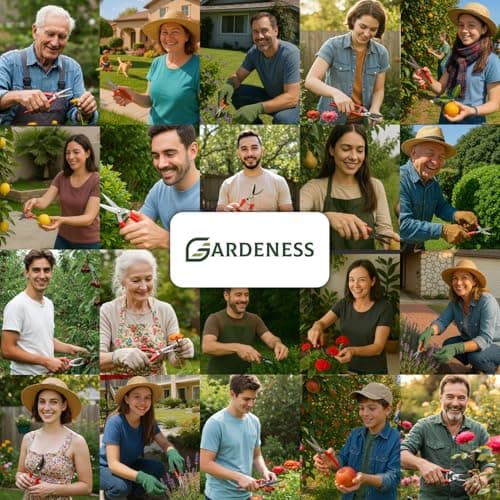 Gardeness Pruning Shear Straight Pruning Snip with Stainless Steel Serrated Blade, Adjustable Joint Screw Micro Tip Garden Scissor for Arranging, Trimming, Harvesting Fruit, Vegetables, Made in Taiwan