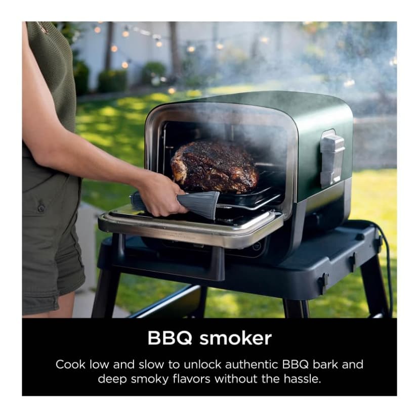 Ninja Woodfire 8-in-1 Outdoor Smoker Pizza Oven with 5 Pizza Settings, Green