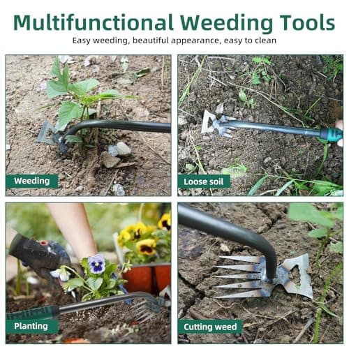 Weed Puller Tool, Gardening Hand Weeder Tool, 5 Teeth Manganese Steel Forged Hand Pulling Weeder, New Weeding Artifact Uprooting Weeding Tool for Vegetable Gardening Backyard Farm Planting & Weeding