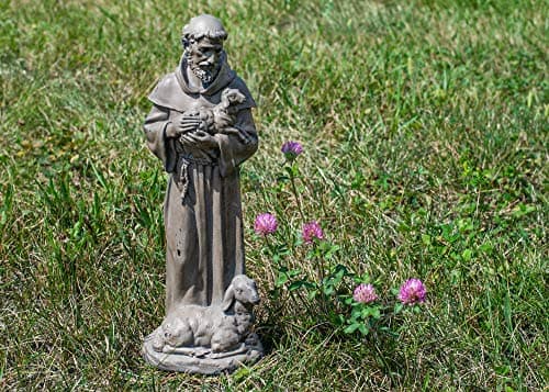 Roman – 15.25" St. Francis Garden Statue, Religious Outdoor Décor for Yard or Garden, Spiritual Gift for Nature and Animal Lovers