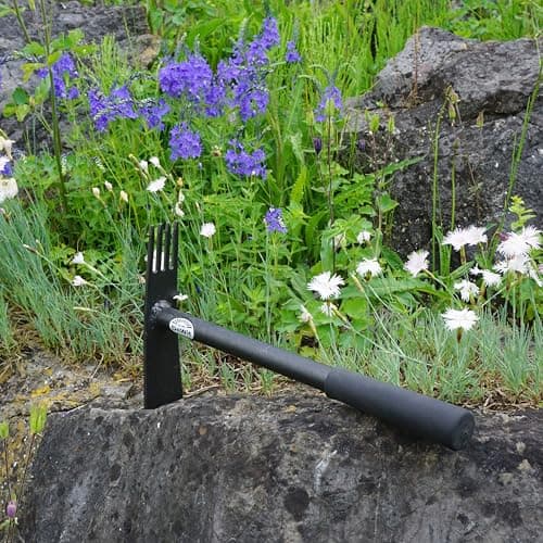 Tierra Garden DeWit Comby Hoe - 4 Tine Cultivator and Straight Edge, Head 7.7" L x 1.9" W Total: 13.6" L