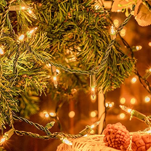 50-Count White Christmas Lights with Green Wire,Mini String Lights for Holiday Decorations, Christmas Tree Lights, Holiday Party, Wedding, Xmas, Home, Indoor & Outdoor Use (13ft Long)