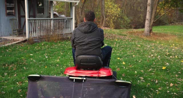 42-Inch Tow-Behind Lawn Sweeper, 10" Nylon Brushes, Universal Tractor/ATV Hitch, Never-Flat Wheels, Adjustable Height, 1-Year Warranty, Ideal for Leaves, Grass & Debris