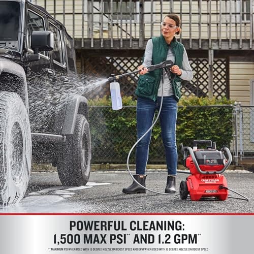CRAFTSMAN V20 RP Cordless Pressure Washer, 1500 Max PSI, Draws from Any Water Source, Includes (2) 9Ah Batteries and Charger (CMCPW1500N2)
