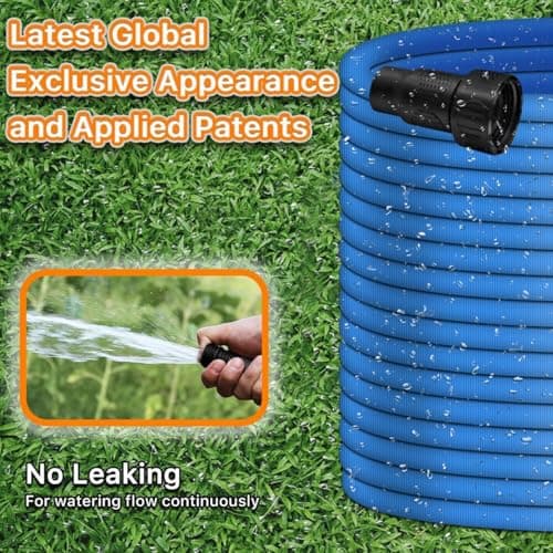 Garden Hose, 50ft Water Hose, Pliable Garden Hose with 3/4" Fittings, Water Pipe, Garden Hose useful house gifts for Outdoor Lawn Car Watering Plants (50FT)