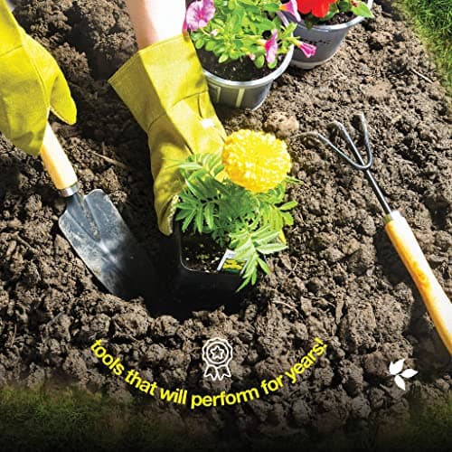 Gardening Tools Set of 10 - Complete Heavy Duty Garden Tools Set with Fashion Handbag - Durable Gardening Supplies Kit Ideal Garden Gifts for Women