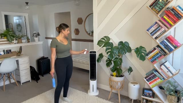 MEPTY 41" Swamp Cooler, 3 in 1 Evaporative Air Cooler with Remote, Portable Cooling Fans that Blow Cold Air with 3 Speeds, 4 Modes, Tower Fan 120° Oscillation Air Conditioner for Bedroom Home Office