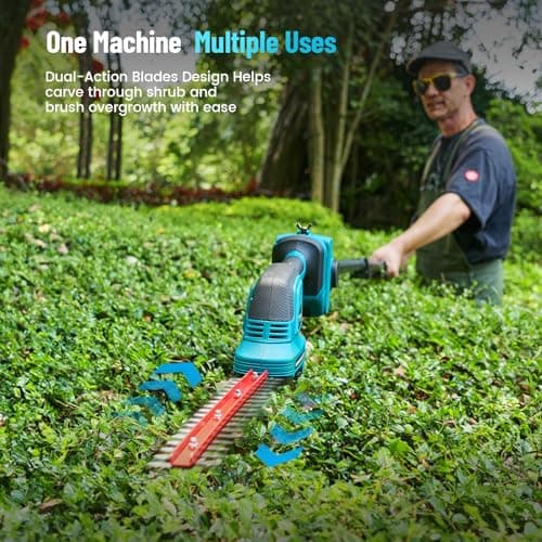 Seesii 6-in-1 Cordless Pole Saw and Pole Hedge Trimmer Grass Shears Combo Kit, Electric Mini Chainsaw with 2*4.0 Ah Batteries, Extension Tree Prunner, Bush Trimmer Limb Branch Cutter, 16ft Long Reach