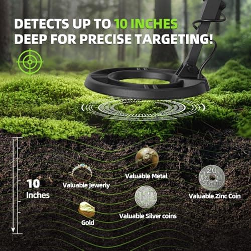 Metal Detector for Adults Professional, Waterproof Pinpoint, High Accuracy Gold and Silver Detection, Underwater and Beach Use, 10'' IP68 Coil, Bigger LCD, New Advanced DSP Chip