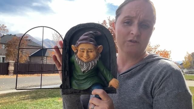 Gnome Statue Tree Face Outside Yard Art Outdoor Statue, 12 Inch Elf Out of The Window Tree Decor and Yard Decorations, Whimsical Gnomes Garden Sculptures & Statues, Fairy Tree Peeker Ornaments